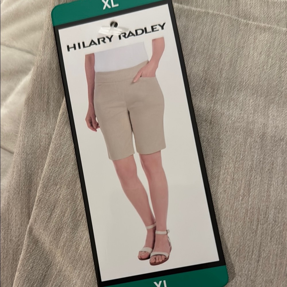 Hilary Radley Tan Bermuda Shorts Tailored Casual Style